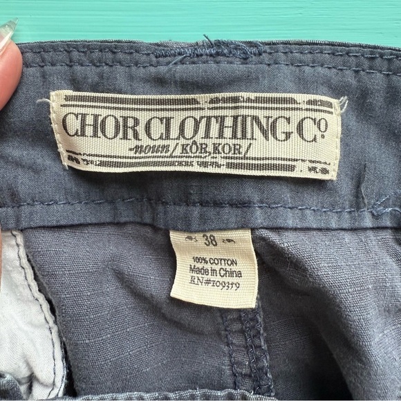 Chor Dark Gray Camouflage Cargo Shorts Size 38 Streetwear Industrial Basic - Picture 3 of 8